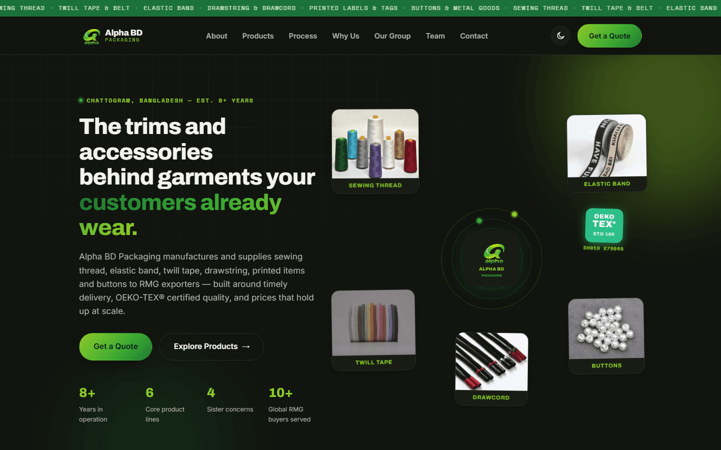 Alpha BD Packaging website